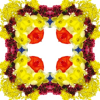 an abstract kaleidoscope background on white background