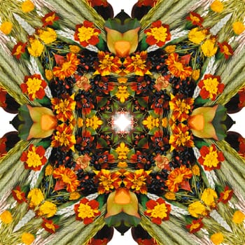 an abstract kaleidoscope background on white background