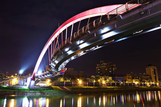 bridge at night in Taipei