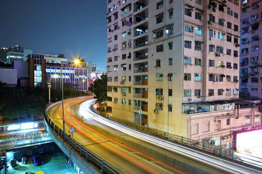 traffic at night in city
