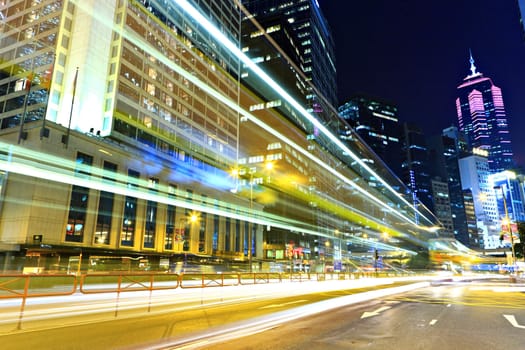 traffic in city at night