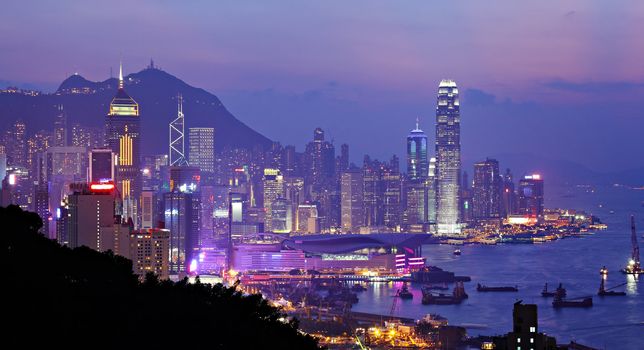night view of Hong Kong