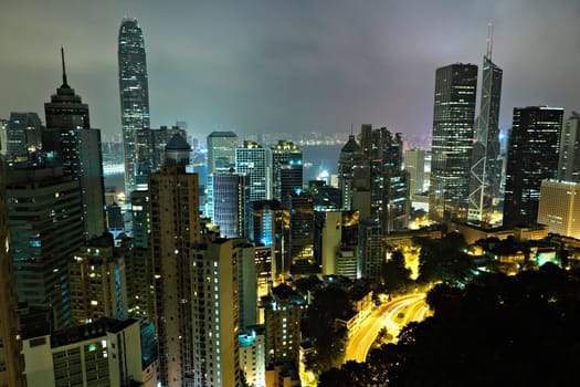 night view of Hong Kong