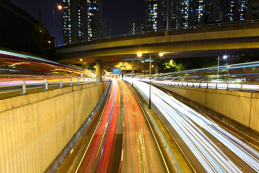traffic at night in city