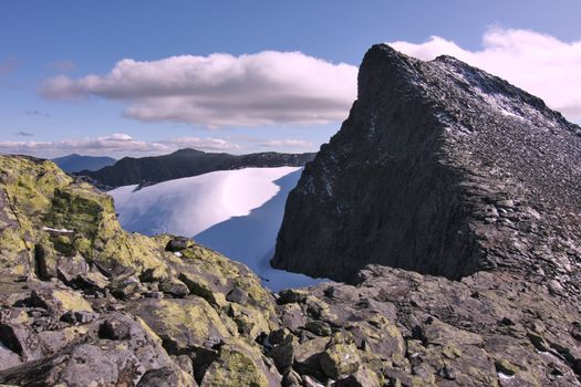 Mountain Summit ridge in Swedish mountains.