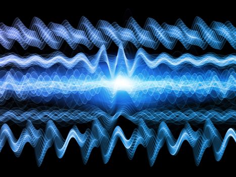 Sound analyzer sine waves background suitable for audio, music and science related projects