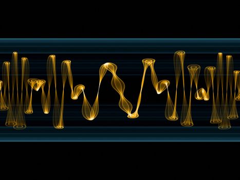 Sound analyzer sine waves background suitable for audio, music and science related projects