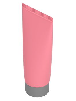 Rose tube shampoo isolated on white background