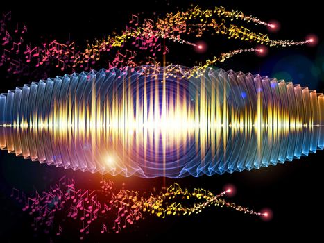 Sound wave background suitable as a backdrop for music, technology and sound projects