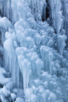 Image of beautiful icicles from frozen waterfall