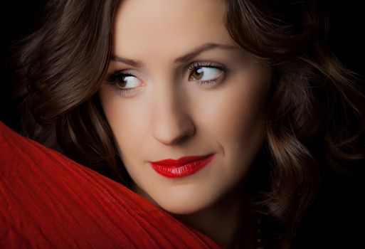 Beauty series. Attractive beauty woman with make-up