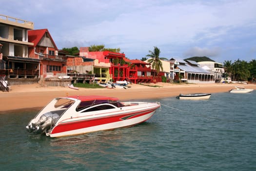 Red Speed Boat at Samui Island Thailand