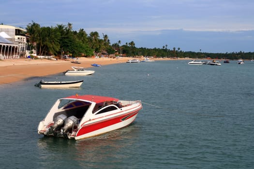 Red Speed Boat at Samui Island Thailand