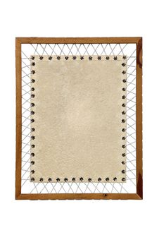 Vintage Paper with rope and wooden frame