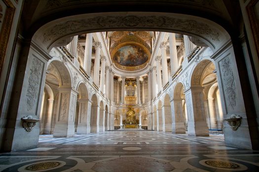 Great Hall Ballroom in Versaille Palace Paris France