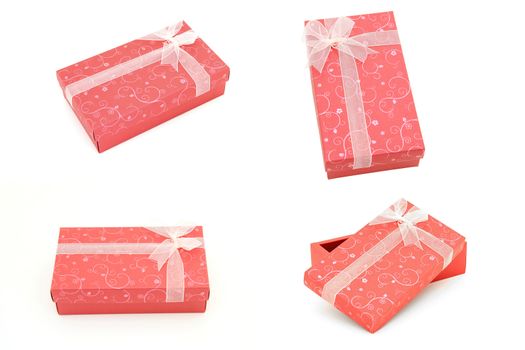 collection of red holiday season greeting gift box set