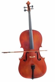 beautiful violoncello isolated on a white background