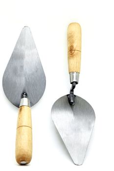 set of construction lute trowels, vertical