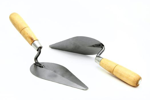 isolated of set construction lute trowels set