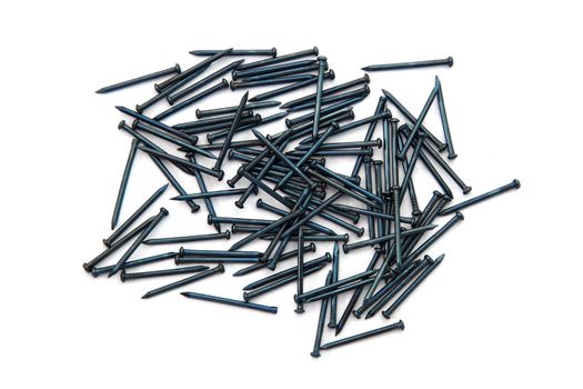 isolated heap of dark blue nails
