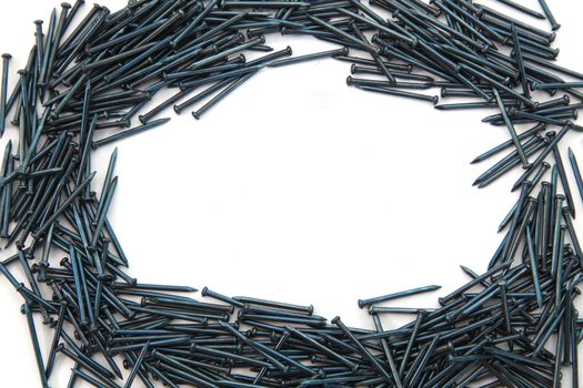 elliptical frame of blue Concrete nails