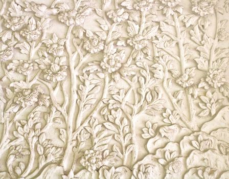 Traditional Thai Chinese Stone Carving in Flower Field shape