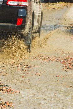 Dirty wheel of cross-country vehicle 