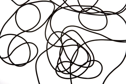 Cables as a pattern on white background