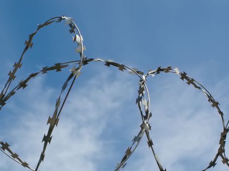 Barbed wire fence for security protection