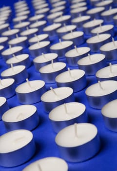 Large group of candles full frame