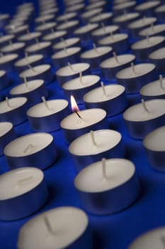 Large group of candles full frame