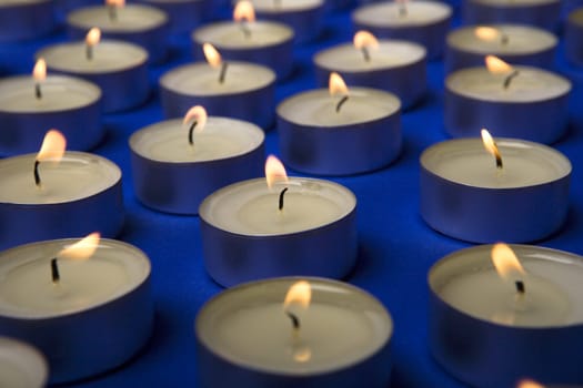 Large group of candles full frame