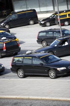 Large group of Taxi cabs