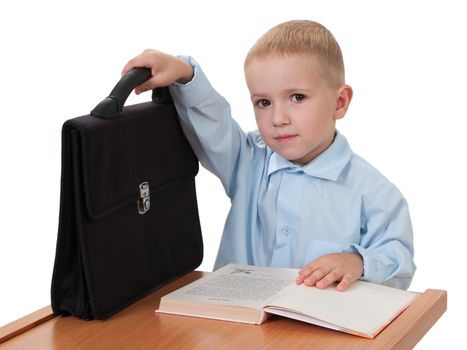 Little child reading education book for school