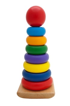 Learning child wood color block pyramid toy