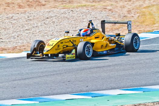 JEREZ DE LA FRONTERA, SPAIN - OCT 16: Matteo Torta of Corbetta Competizioni  races on European F3 championship on October 16 , 2011, in Jerez de la Frontera , Spain