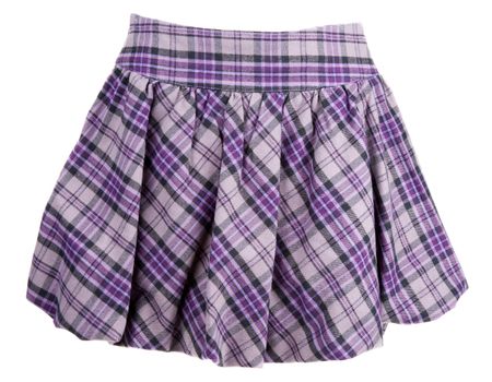 Plaid feminine skirt insulated on white background
