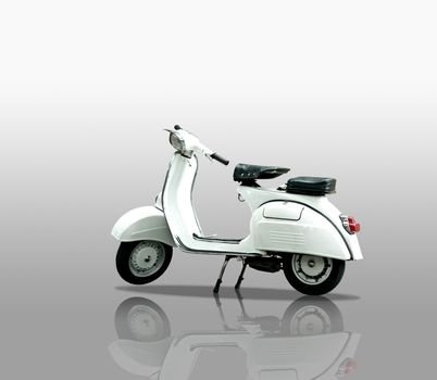 Retro scooter on white background