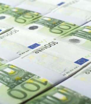 Stacks of European Currency Full Frame