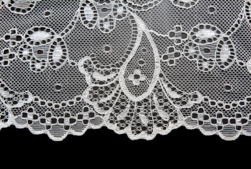 White ace with pattern with form flower on black background