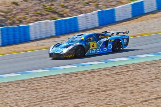 JEREZ DE LA FRONTERA, SPAIN - OCT 16: Ferran Monje of SUNRED races on Iber GT championship on October 16 , 2011, in Jerez de la Frontera , Spain