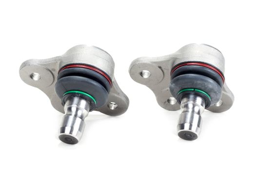 Two spare parts of the car on white background