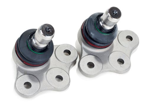 Two spare parts of the car on white background