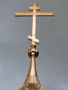 Cross on church dome religion scene