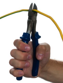 Hand work equipment tool - wire cutters or pliers