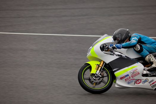 JEREZ DE LA FRONTERA, SPAIN - NOV 20: 125cc motorcyclist Matthew V. Davies races in the CEV championship on Nov 20, 2010, in Jerez de la Frontera, Spain