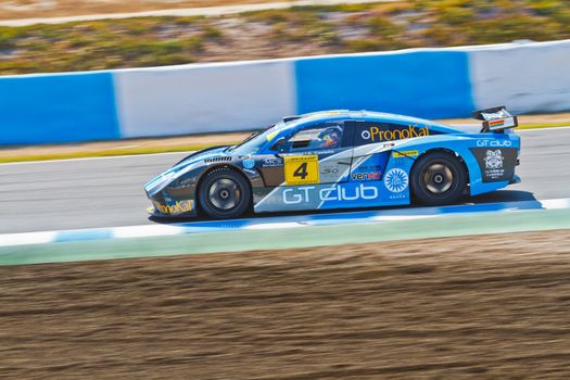 JEREZ DE LA FRONTERA, SPAIN - OCT 16: Ferran Monje of SUNRED races on Iber GT championship on October 16 , 2011, in Jerez de la Frontera , Spain