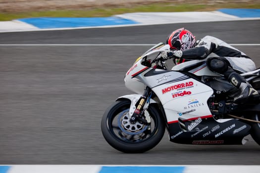 JEREZ DE LA FRONTERA, SPAIN - NOV 20: MOTO2 motorcyclist Nicolas Felipe races in the CEV championship on Nov 20, 2010, in Jerez de la Frontera, Spain
