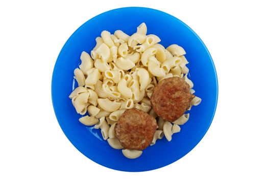 Meat food - fried cutlet macaroni for dinner meal