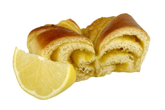 lemon pie with a slice of lemon